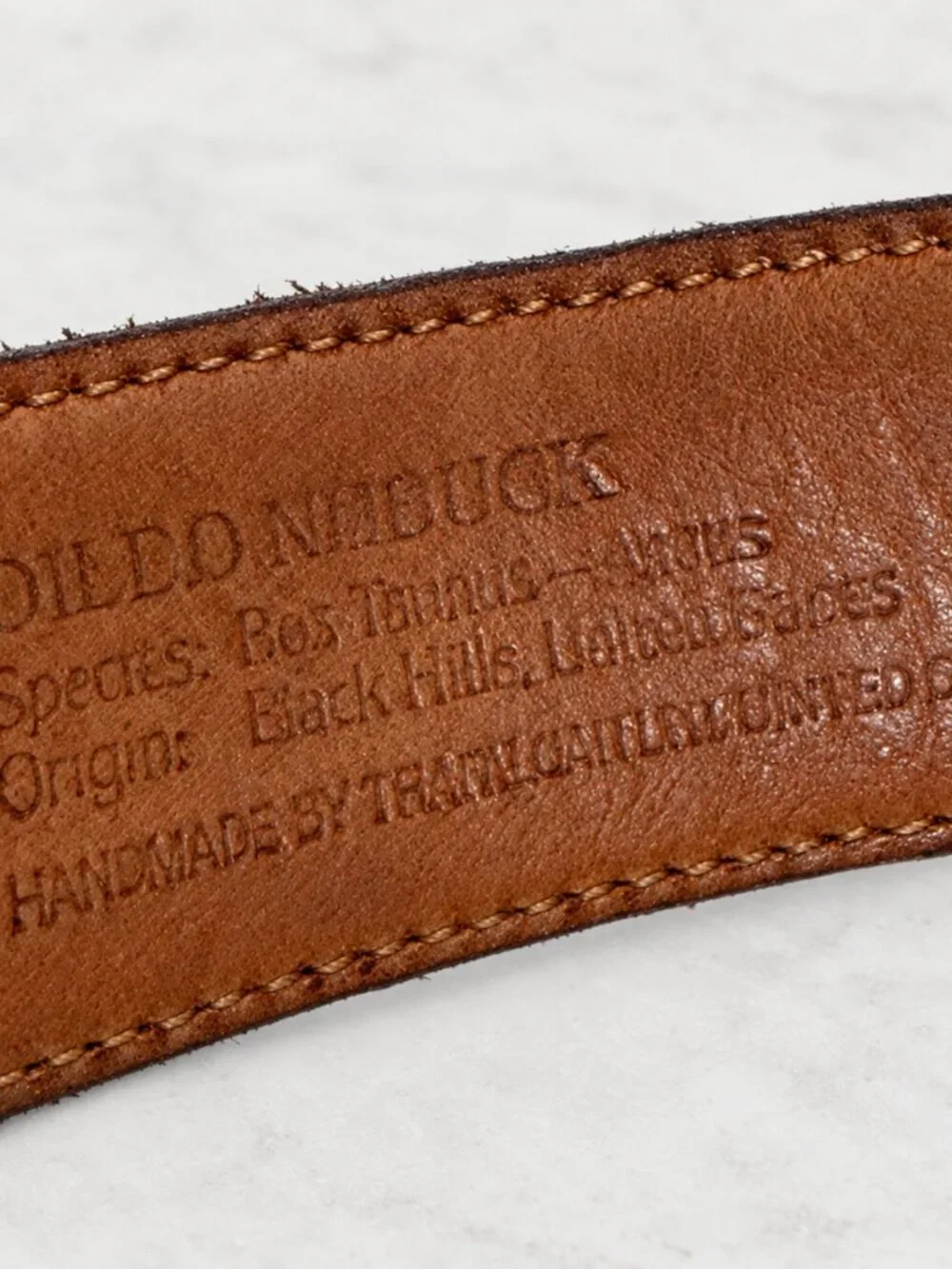 Vintage Trafalgar Men's Belt Oiled Nubuck Leather 40